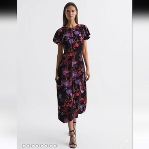 Reiss-Leni Floral Midi Dress-Size 2